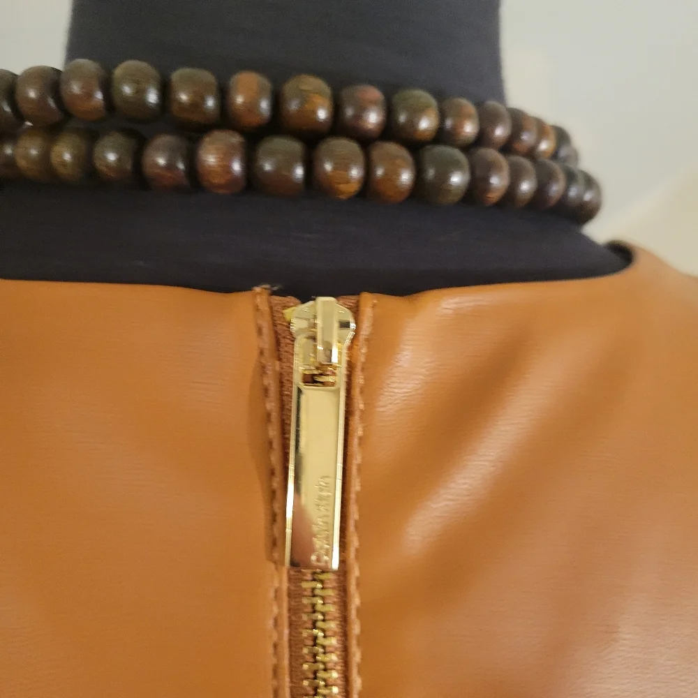 Calvin Klein Faux Leather Dress Size 8 - Picture 5 of 12